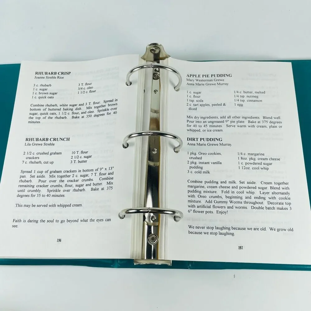 Grewe Heritage Family Cook Book 1995 130th Anniversary Loose Leaf Ring Bound